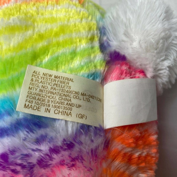 DAnDee Neon Rainbow Plush Rabbit Stuffed Toy 17" - Picture 6 of 9